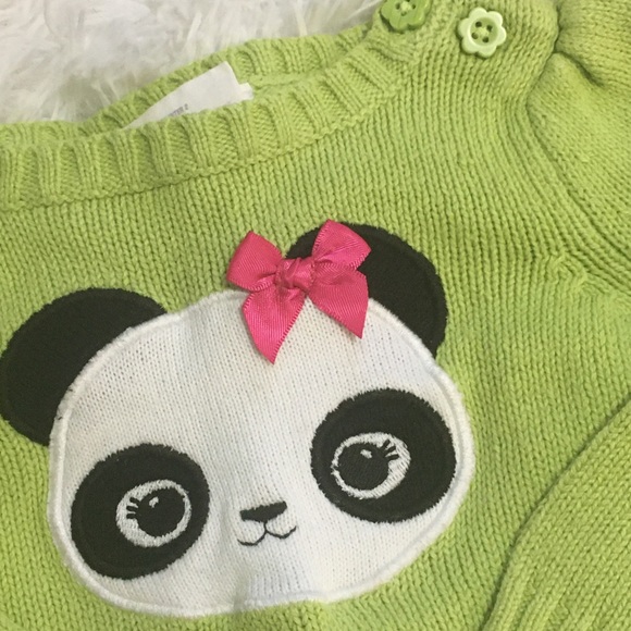 Crazy 8 Girls Bow Panda Fall Sweater 6-12mo - Picture 2 of 3